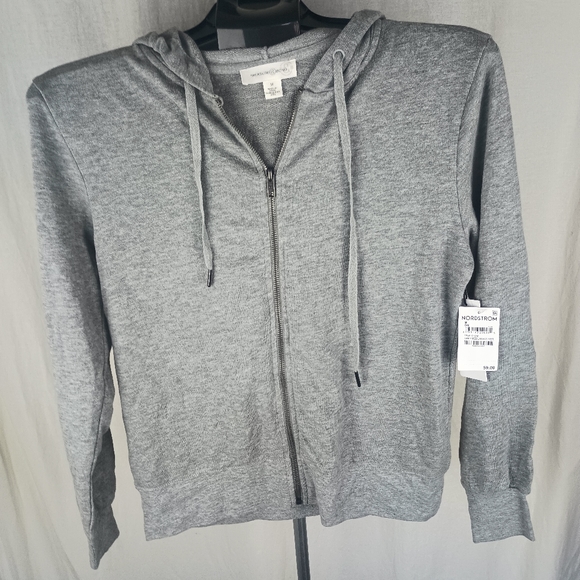 Treasure & Bond Zip-Up Hoodie In Grey Medium Heather Size Medium 8 - 10 NWT - Picture 3 of 11